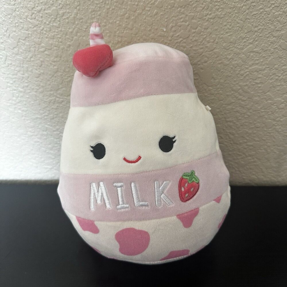 Squishmallows 8" AMELIE The Strawberry Milk Kawaii Plush‎ Soft Toy Pink Heart